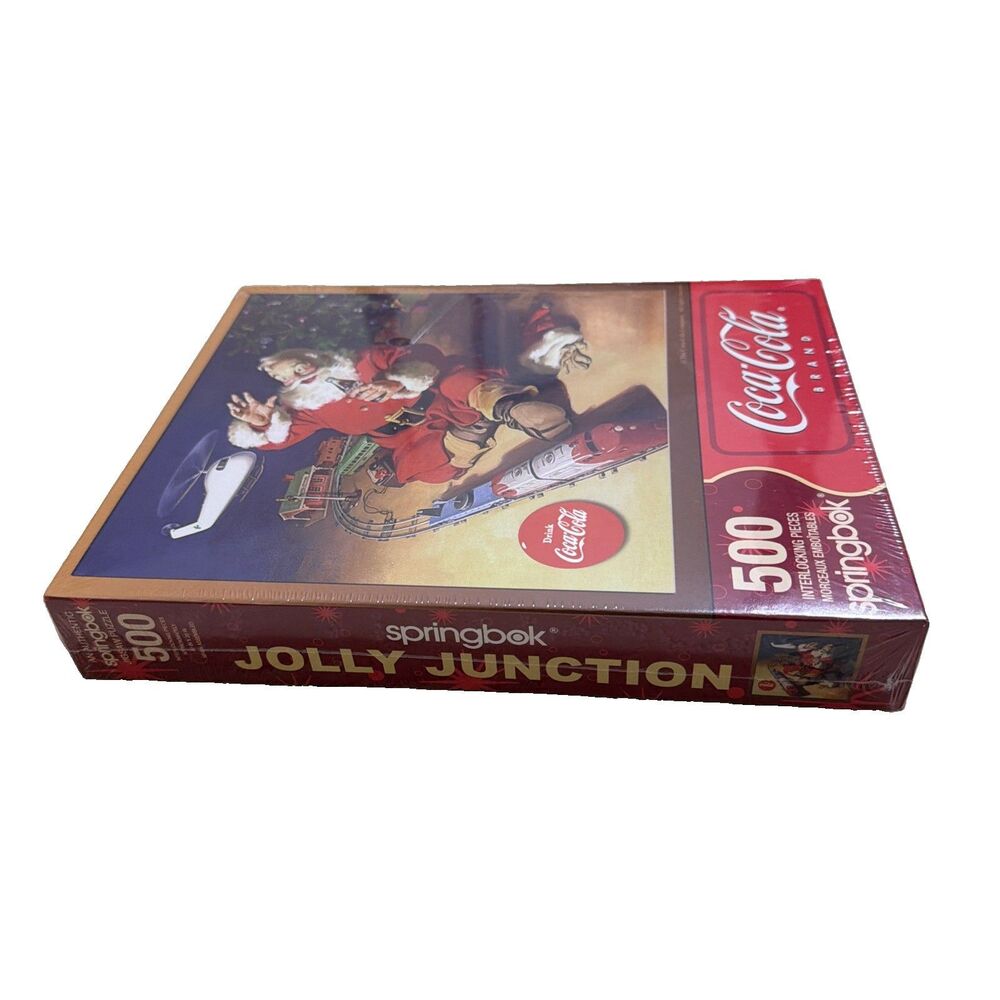 Vintage Springbok Jolly Junction Santa & Coca Cola 500 Piece Puzzle Sealed - Picture 5 of 5
